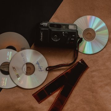 dvd and film on the floor